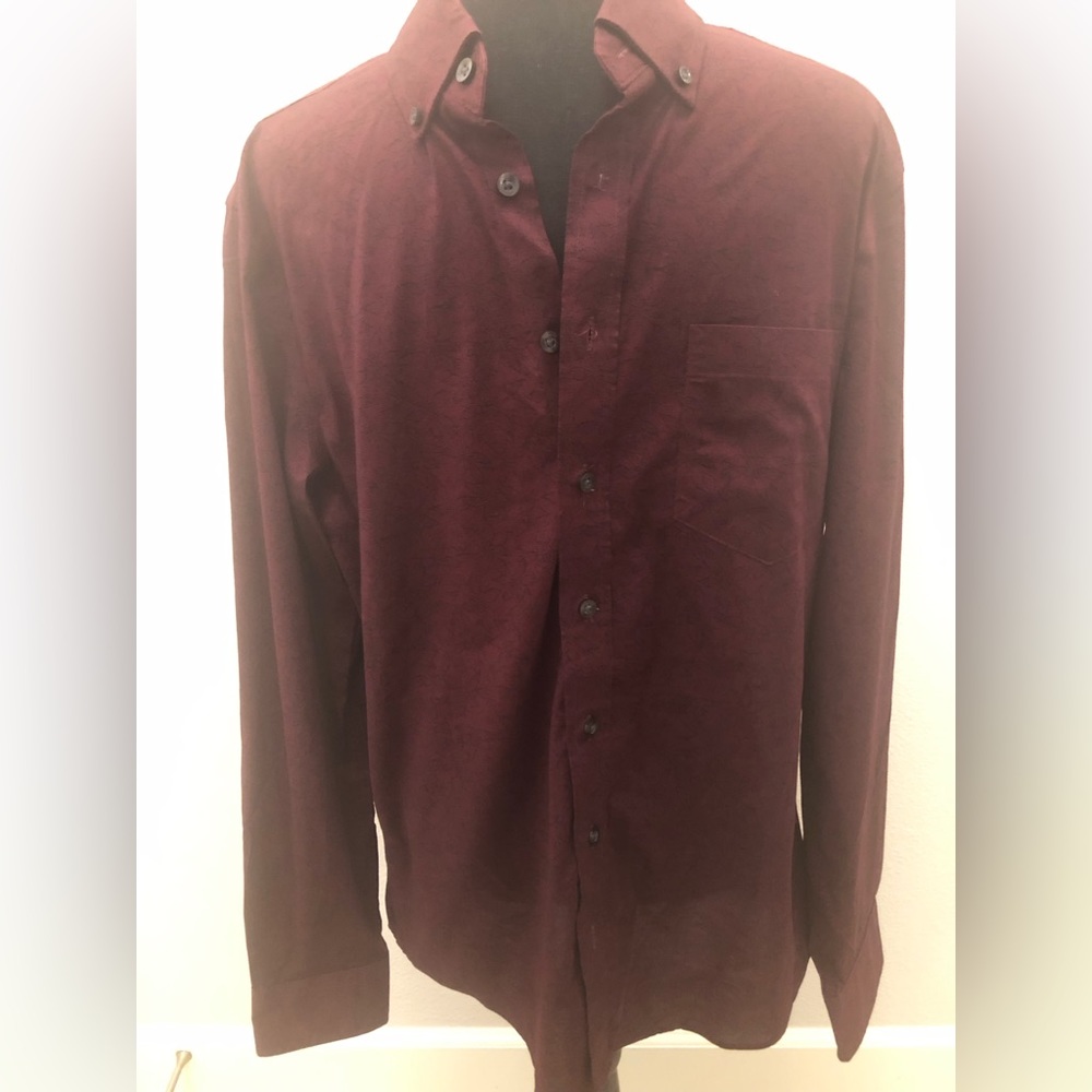 Good Fellow medium slim fit shirt wine with  pattern